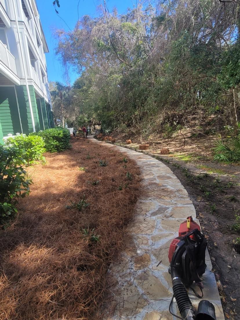 Colorful flower bed design for a St. Simons Island home