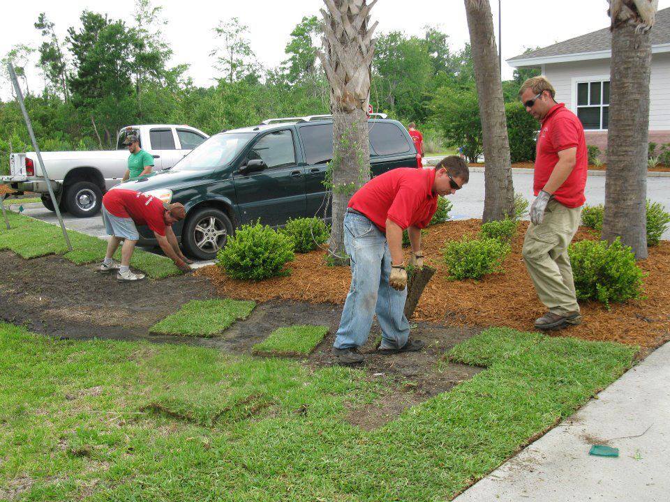 Another Landscape Company crew on a job site in Brunswick, Georgia